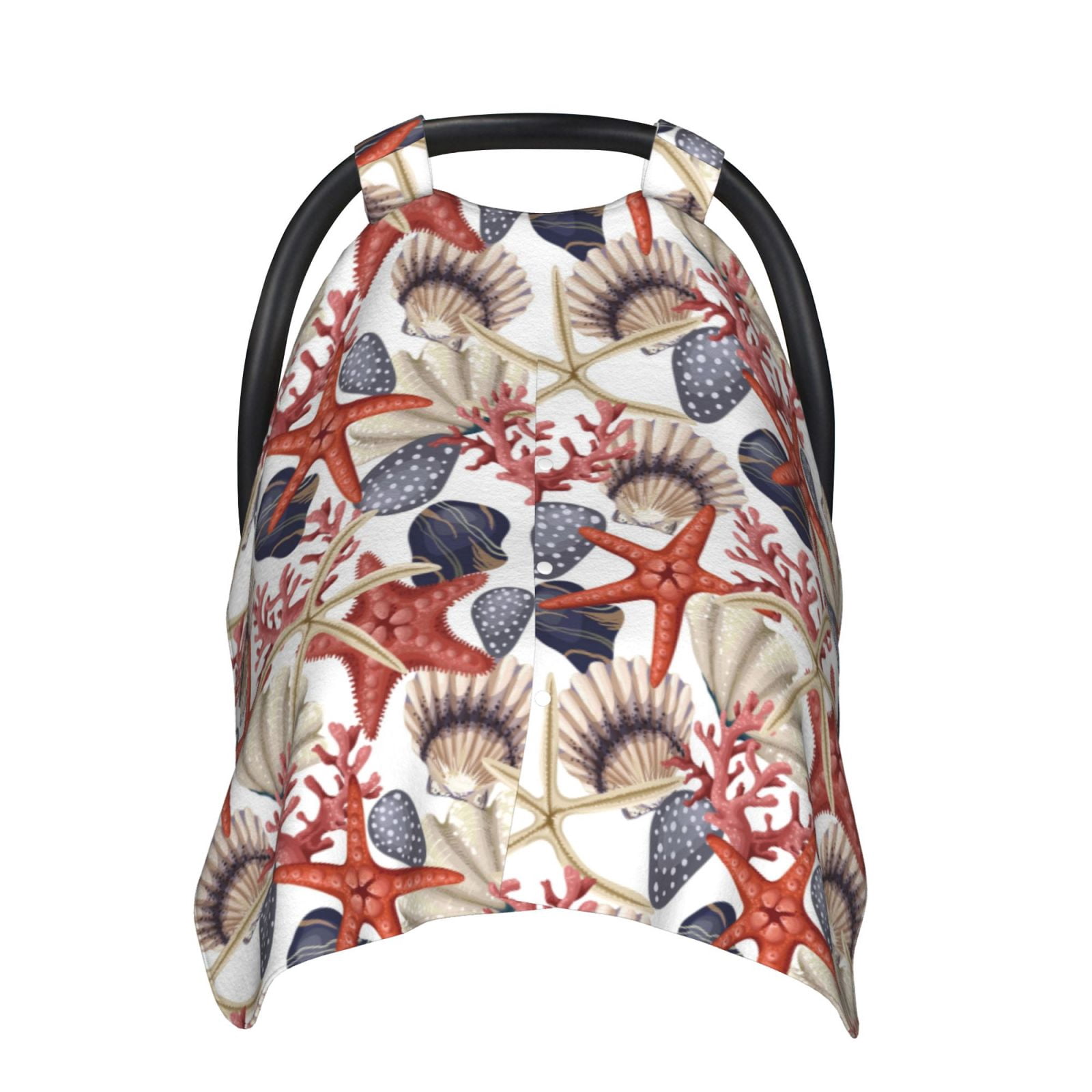 Naloa Starfish Shell Baby Car Seat Cover, Breathable Baby Carrier Cover, Multiuse Baby Carrier Cover & Nursing Breastfeeding Cover