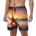 thumbnail image 1 of Naloa Starfish Sunset Sea Beach Print Men Swim Trunks with Compression Liner ,Board Shorts,Men's Swim Shorts with Drawstring and Elastic Waistband-XX-Large, 1 of 6