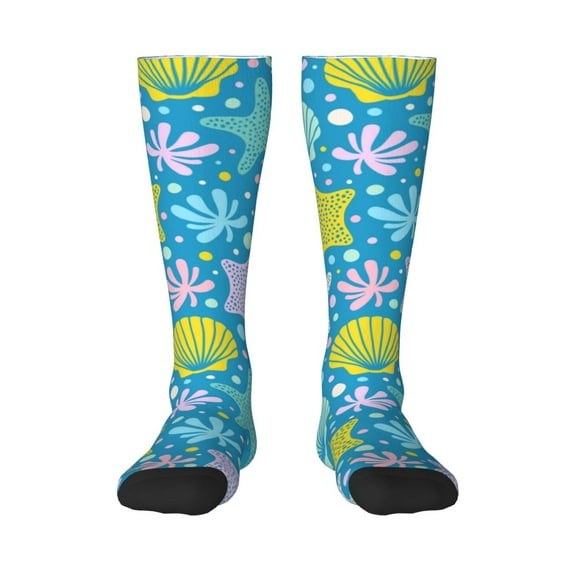 Naloa Starfish Thigh High Socks Extra Long Stretchy Sock Women Over Knee High Opaque Stocking Daily Wear