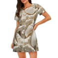 thumbnail image 1 of Naloa Starfish and Sea Shells Print Women Nightgowns,Womens Loungewear,Short Sleeve Sleepwear,Comfy Ladies Nightdress, 1 of 6
