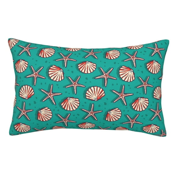 Naloa Starfish and Shell Pillow Covers, Throw Pillow Case Cushion Covers,Cushion for Bedroom,Couch,Home-14"x20"