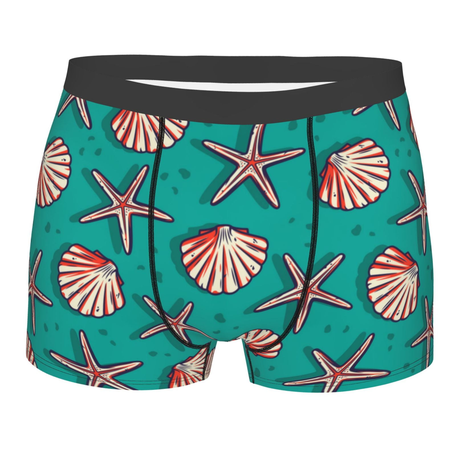 Naloa Starfish and Shell Print Mens Underwear - Boxers for Men, Classic ...