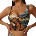 thumbnail image 1 of Naloa Starry Night Guitar Dog Sports Bras for Women,Sports Bras for Women High Support with Removable Pads-X-Large, 1 of 8