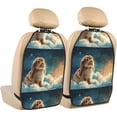 thumbnail image 1 of Naloa Starry Sky Cloud Cute Rabbit 2Pcs Anti-Kick Back Seat Cover Kick Mat, Car Seat Protector with 3 Storage Pockets, 1 of 8