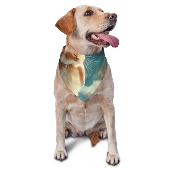 Naloa Starry Sky Cloud Cute Rabbit Dog Bandanas 1PC Washable Triangle Dog Scarfs Premium Durable Fabric, for Small Medium Large Dogs and Cats