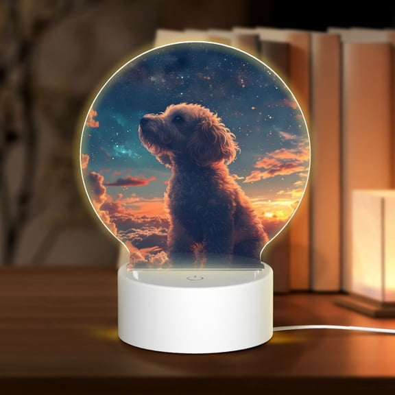 Naloa Starry Sky Cloud Puppy Acrylic LED Night Light Custom LED Lights Personalized Nightlight Customized Gifts for Family Couples Friends