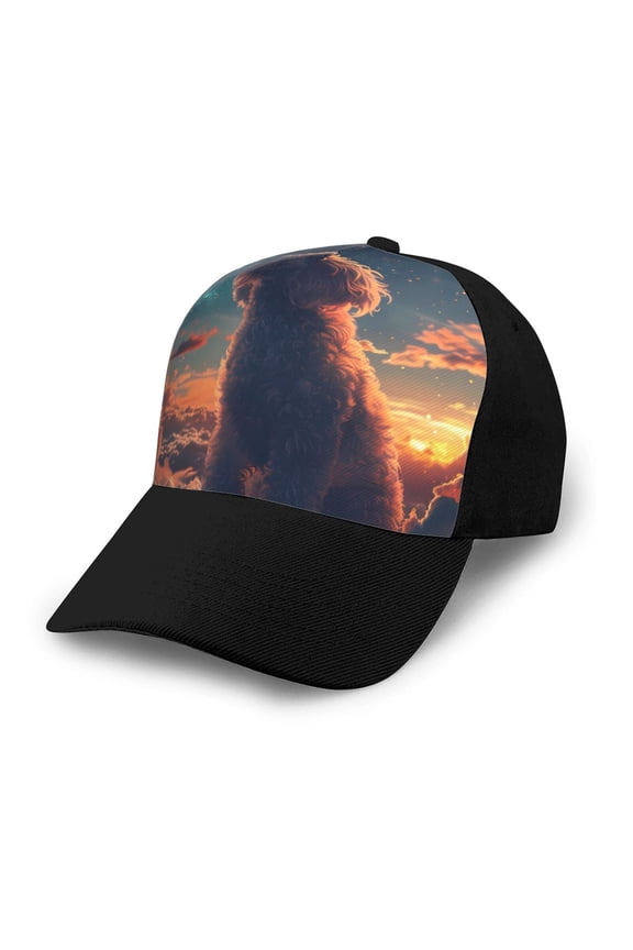 Starry Sky Cloud Puppy Adult adjustable Print Baseball Hat, Patchwork curved brim baseball capfor Men and Women, One Size