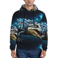 thumbnail image 1 of Naloa Starry Sky Colorful Crocodile Men's Casual Hooded Collar Drawstring Hoodies Pullover Sweatshirts Casual Long Sleeve Shirts-3X-Large, 1 of 7