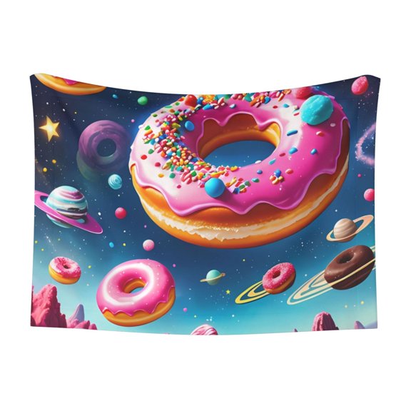 Naloa Starry Sky Colorful Donut Dog Blanket, 3 Sizes Cat Blanket for Indoor Cats Large Medium Small Dog Gifts-Medium