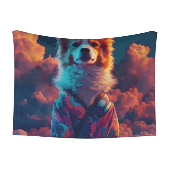 Naloa Starry Sky White Cloud Puppy Dog Blanket, 3 Sizes Cat Blanket for Indoor Cats Large Medium Small Dog Gifts-Small