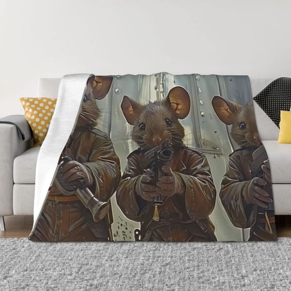 Naloa Steampunk Space Mice Warriors Flannel Fleece Throw Blanket for Bed Couch, Thick Blanket - All Seasons Suitable for Women, Men and Kids-40"x30"