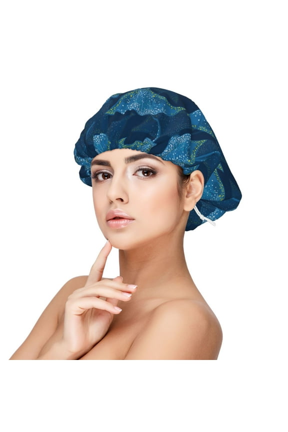 Stingray Adjustable Hair Bonnet for Sleeping, Hair Wrap Sleep Cap Turban for Women Men, Curly Straight Hair Long Large Braid Unisex