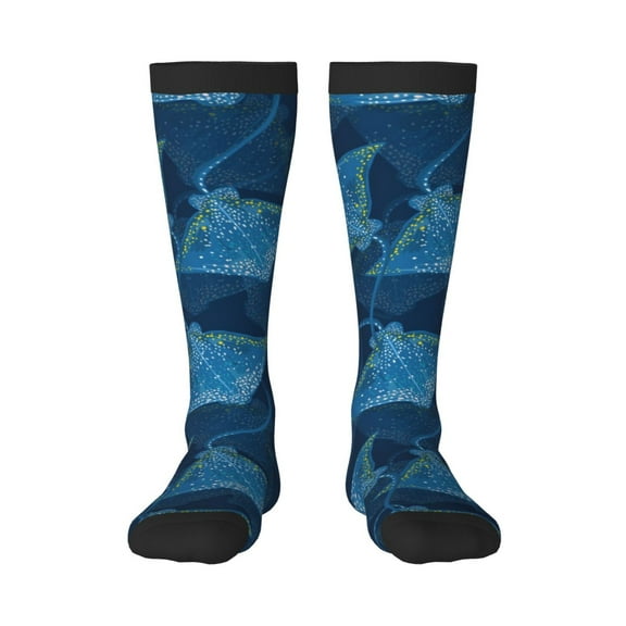 Naloa Stingray Thigh High Socks Extra Long Stretchy Sock Women Over Knee High Opaque Stocking Daily Wear