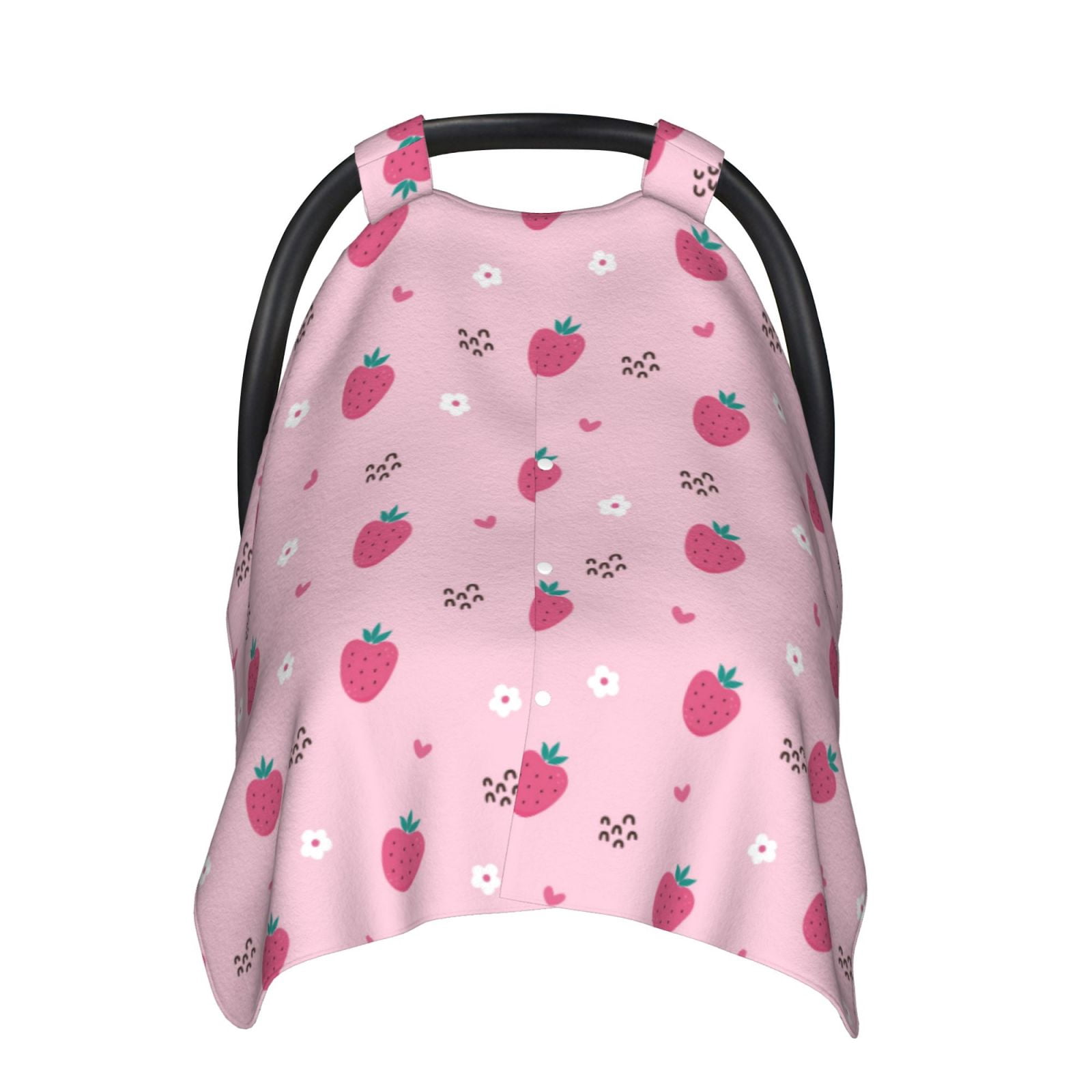 Naloa Strawberries Baby Car Seat Cover, Breathable Baby Carrier Cover, Multiuse Baby Carrier Cover & Nursing Breastfeeding Cover