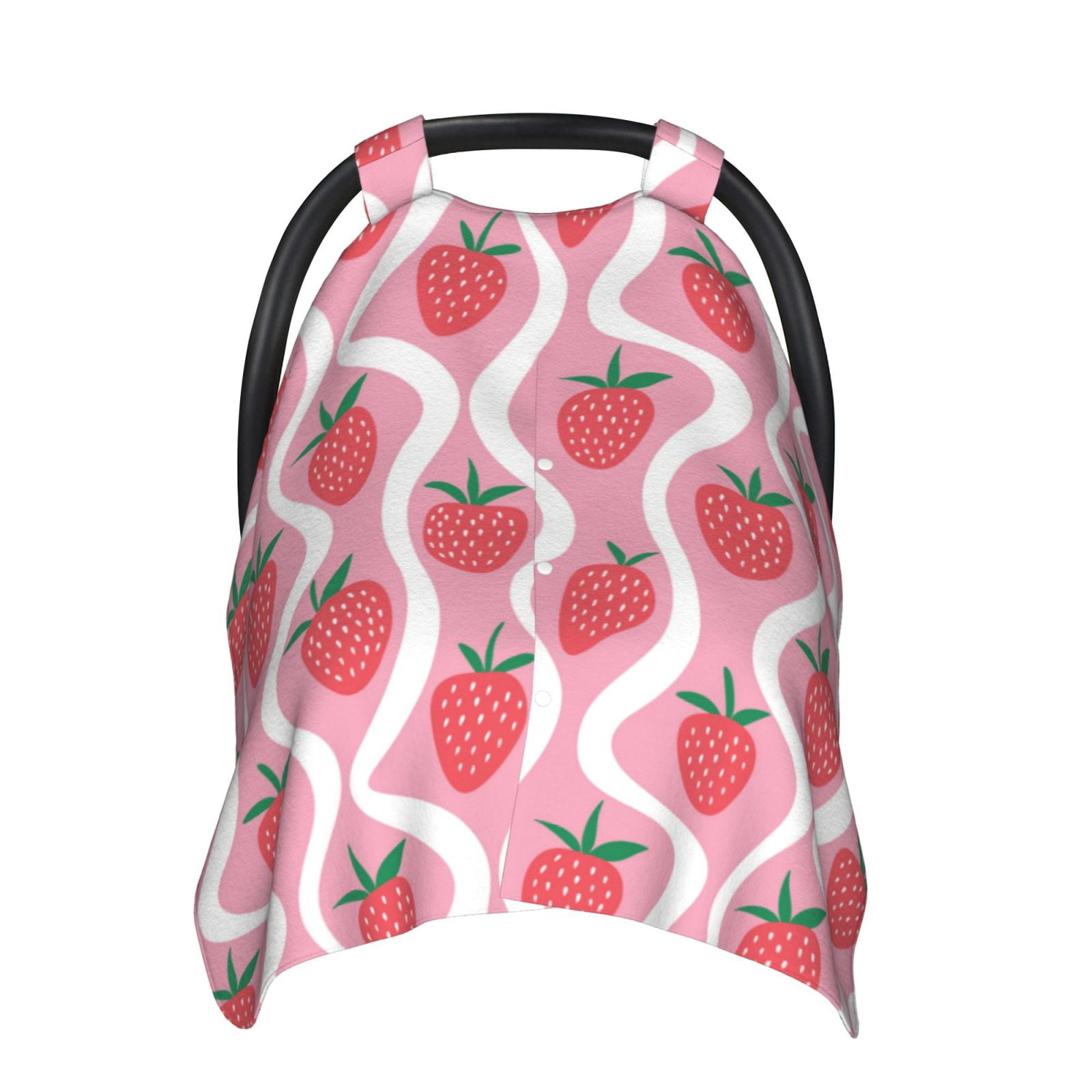 Naloa Strawberries Baby Car Seat Cover, Breathable Baby Carrier Cover, Multiuse Baby Carrier Cover & Nursing Breastfeeding Cover