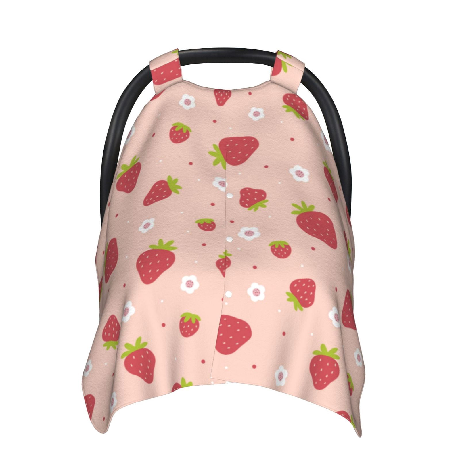 Naloa Strawberries Baby Car Seat Cover, Breathable Baby Carrier Cover, Multiuse Baby Carrier Cover & Nursing Breastfeeding Cover
