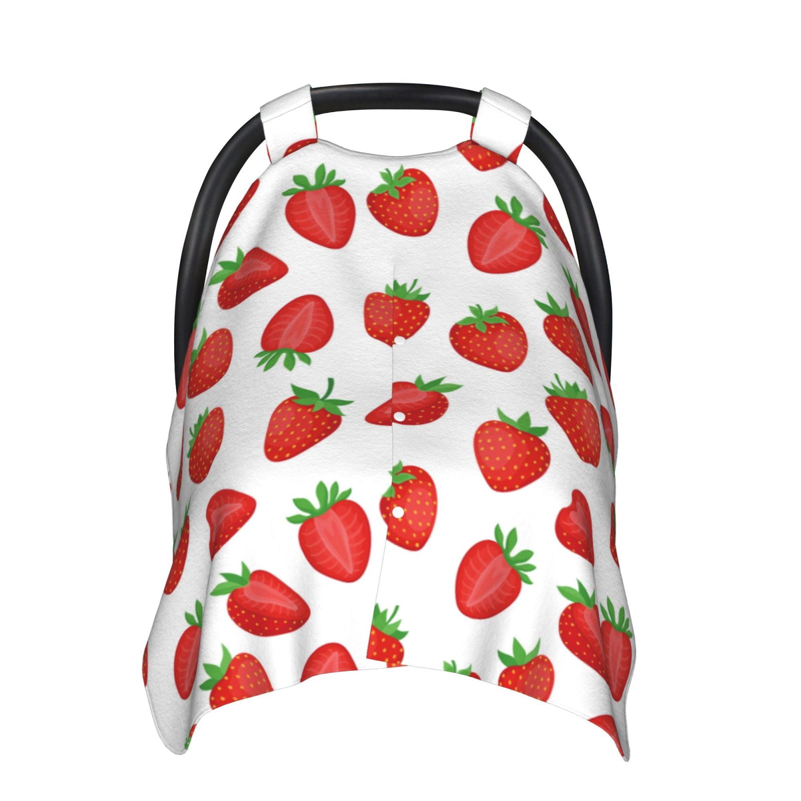 Naloa Strawberries Baby Car Seat Cover, Breathable Baby Carrier Cover, Multiuse Baby Carrier Cover & Nursing Breastfeeding Cover