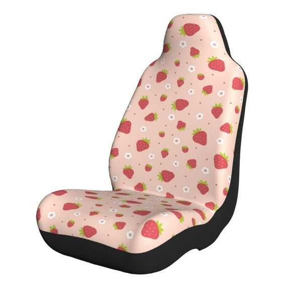Naloa Strawberries Car Seat Covers 2PCs Front Car Seat Covers Universal fit for Most Cars SUVs and Trucks - 2 PCS