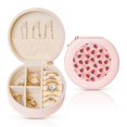 thumbnail image 1 of Naloa Strawberries Round Jewelry Box, Travel Jewelry Organizer, 3.9 x 3.9 x 2in Jewelry Storage Box for Women-Pink, 1 of 7