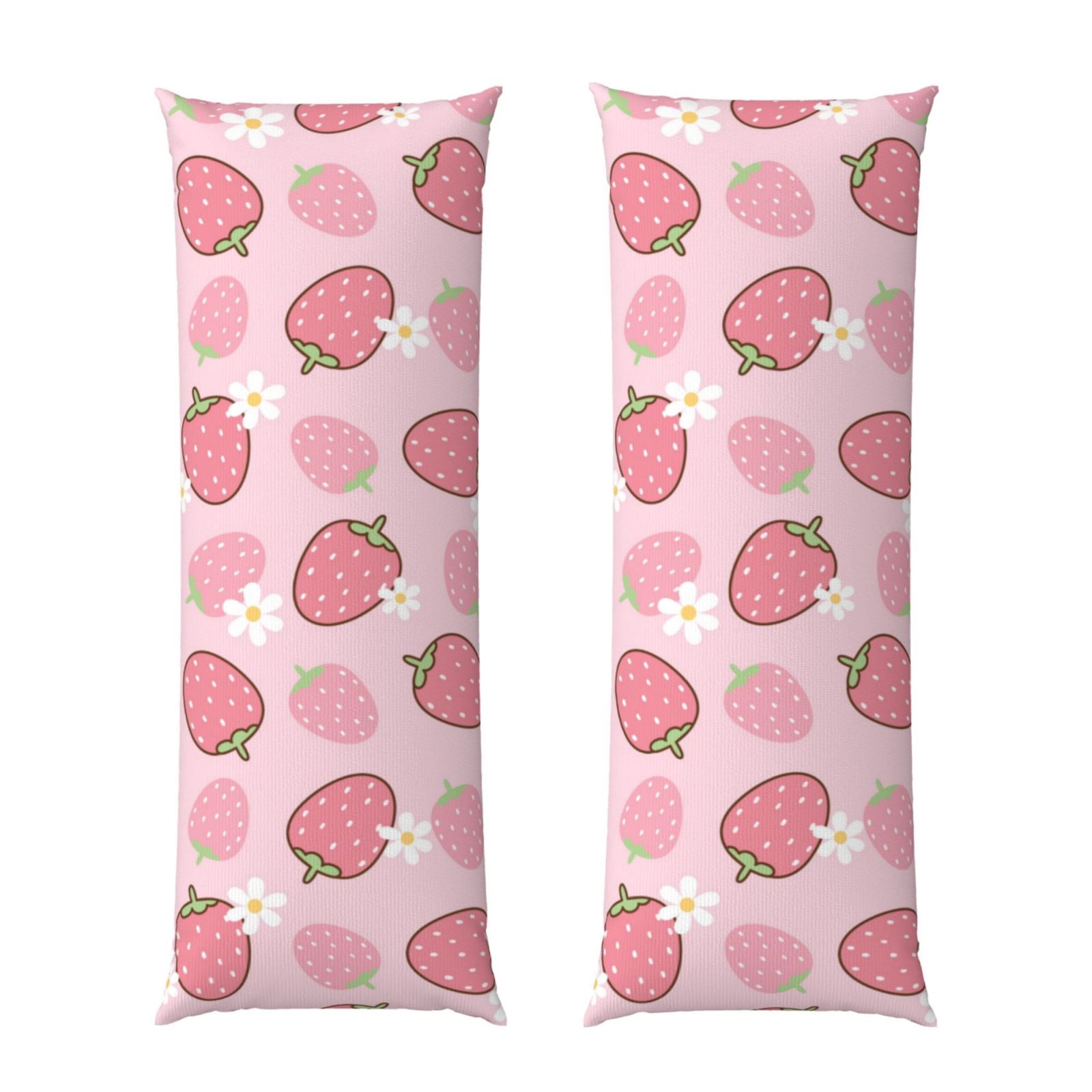 Naloa Strawberries Super Soft 20x60 Body Pillow Case,Long Side Hidden Zipper（PILLOWS ARE NOT INCLUDED）