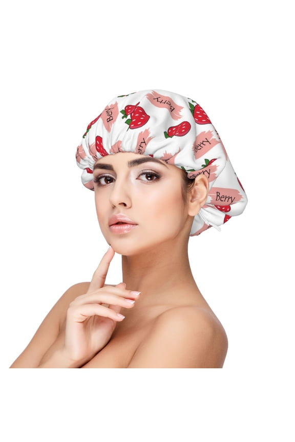 Strawberry Adjustable Hair Bonnet for Sleeping, Hair Wrap Sleep Cap Turban for Women Men, Curly Straight Hair Long Large Braid Unisex