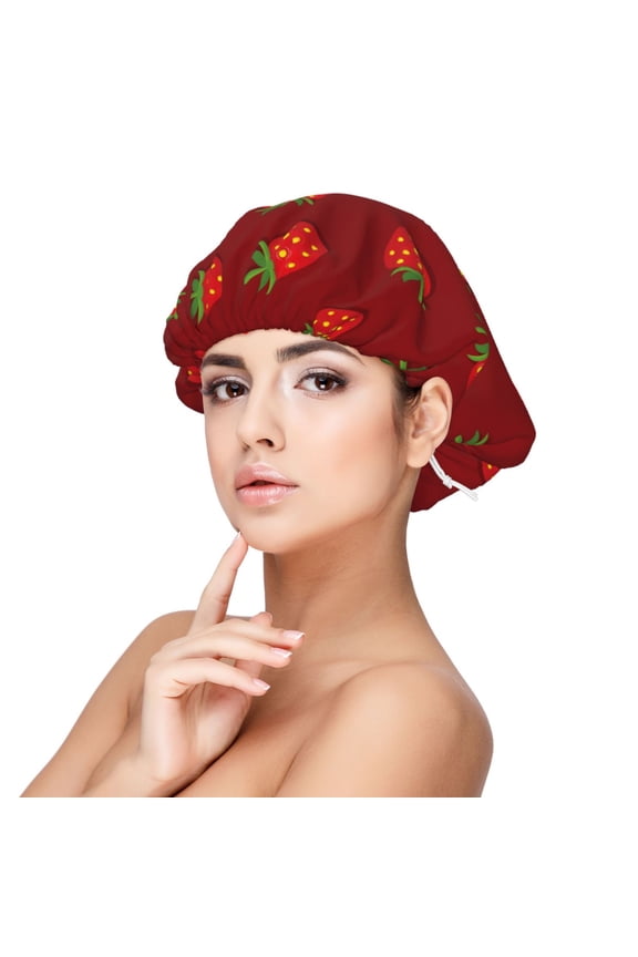 Strawberry Adjustable Hair Bonnet for Sleeping, Hair Wrap Sleep Cap Turban for Women Men, Curly Straight Hair Long Large Braid Unisex