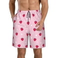 thumbnail image 1 of Naloa Strawberry And Heart Men's Beach Shorts, Surfing shorts, Swim trunks, Quick Dry Swim Trunks for Surfing Beach Fun - Large, 1 of 9