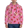 thumbnail image 1 of Naloa Strawberry Cake Men's Casual Hooded Collar Drawstring Hoodies Pullover Sweatshirts Casual Long Sleeve Shirts-4X-Large, 1 of 7