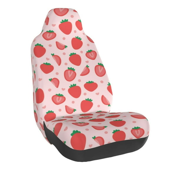 Naloa Strawberry Car Seat Covers Universal Front Seat Coves for Car Accessories ,Padded Car Covers for Automotive, SUV, Truck, and Van