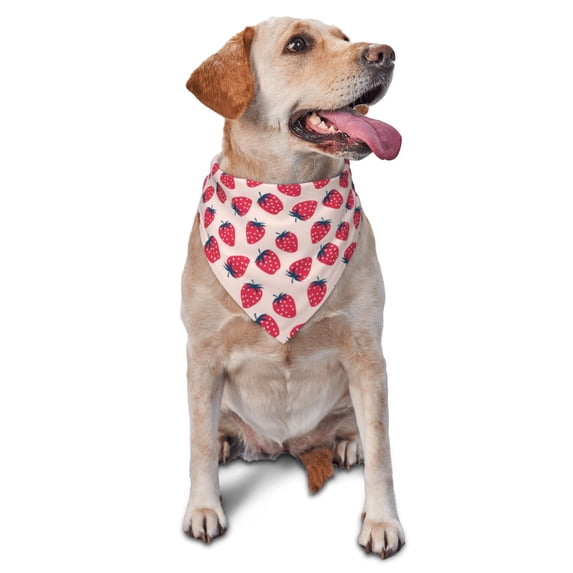 Naloa Strawberry Dog Bandanas 1PC Washable Triangle Dog Scarfs Premium Durable Fabric, for Small Medium Large Dogs and Cats