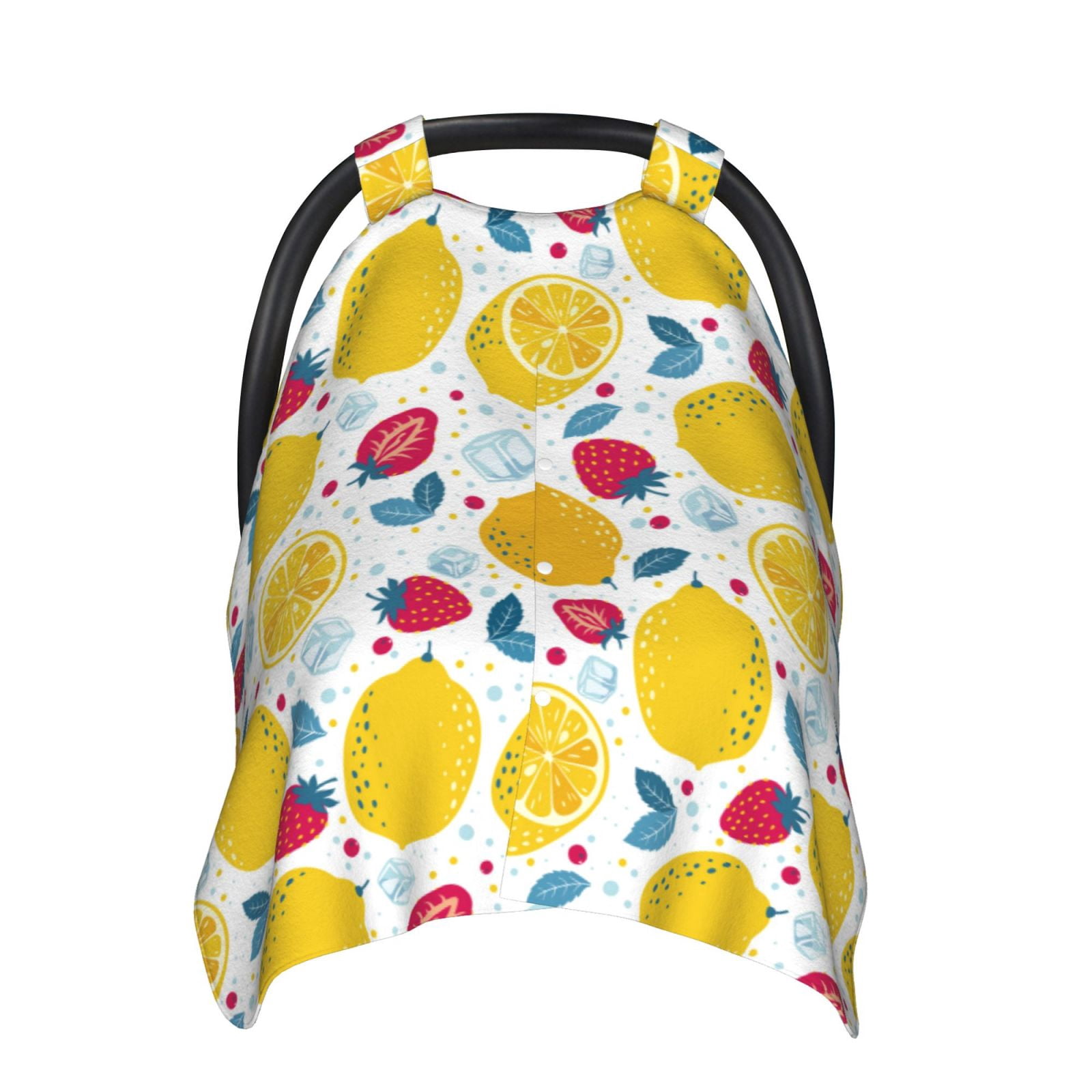 Naloa Strawberry Lemon Baby Car Seat Cover, Breathable Baby Carrier Cover, Multiuse Baby Carrier Cover & Nursing Breastfeeding Cover