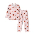 thumbnail image 1 of Naloa Strawberry Men’s Pajamas Set - Long Sleeve Button Down Sleep Shirt and Pajama Bottoms Sleepwear Set-Small, 1 of 7