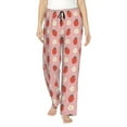 thumbnail image 1 of Naloa Strawberry Print Women’s Ultra-Soft Comfy Pajama Lounge Pants with Pockets & Drawstring, 1 of 8