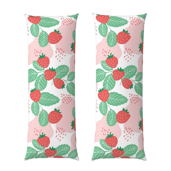 Naloa Strawberry Super Soft 20x60 Body Pillow Case,Long Side Hidden Zipper(PILLOWS ARE NOT INCLUDED)