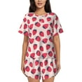 thumbnail image 1 of Naloa Strawberry Women's Short-Sleeved Pajama Set, Loungewear, Summer pajamas, Breathable Cozy - 3X-Large, 1 of 9