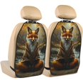 thumbnail image 1 of Naloa Streamside Meditating Fox 2Pcs Anti-Kick Back Seat Cover Kick Mat, Car Seat Protector with 3 Storage Pockets, 1 of 8