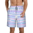 thumbnail image 1 of Naloa Striped Gradient Men's Beach Shorts, Surfing shorts, Swim trunks, Quick Dry Swim Trunks for Surfing Beach Fun - Large, 1 of 9
