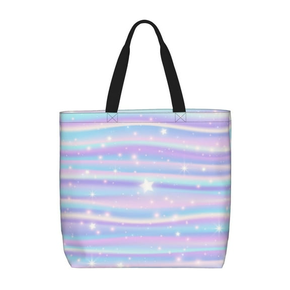 Naloa Striped Gradient Tote Bag for Women, Foldable Tote Bag With Zipper, Large Shoulder Bag, Top Handle Handbag for Travel, Work, Shopping