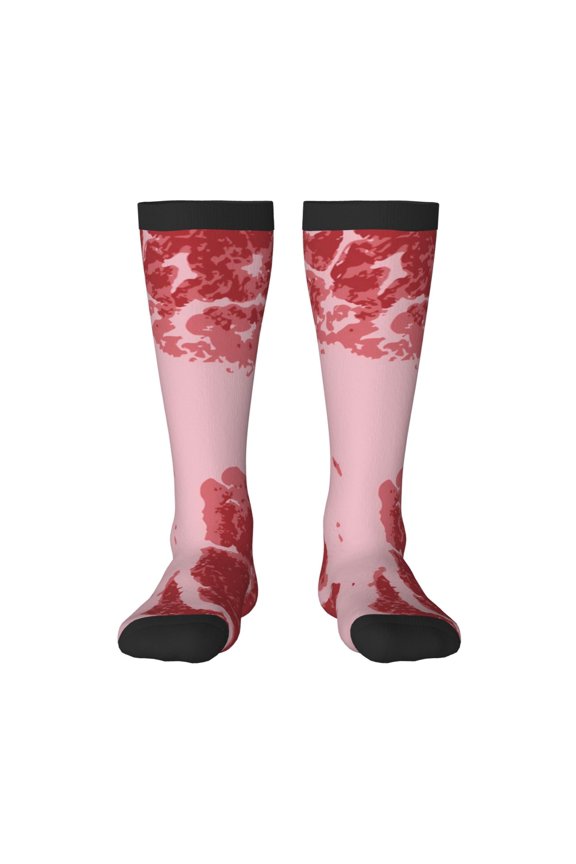 Striped Meat Knee Socks, High Socks Long Stretchy Sock Women Knee High Stocking, Long Socks for Women