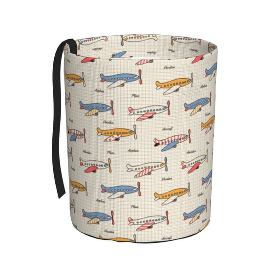 Naloa Striped Vintage Planes Car Trash Can Garbage Car Accessories Trash Can Car Waste Bin for for Driver and Passenger Any Vehicle