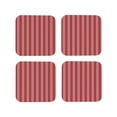 thumbnail image 1 of Naloa Stripes Red White Coasters for Set of 4 - PU Leather Coasters, Coasters for Table Cup Tea Coffee Beer, Decorative for Kitchen Homedecor (Round), 1 of 6