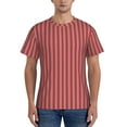 thumbnail image 1 of Naloa Stripes Red White Men's T-Shirt Sport T-shirt Men's Basic Tee Casual Men's Shirt, Round Neck, Short Sleeves - X-Large, 1 of 5