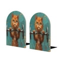 thumbnail image 1 of Naloa Strong Kitten Lifting Weights 2 Pcs Bookend Large Capacity Office Book Ends for Home Office Library School Study Decoration, 1 of 8