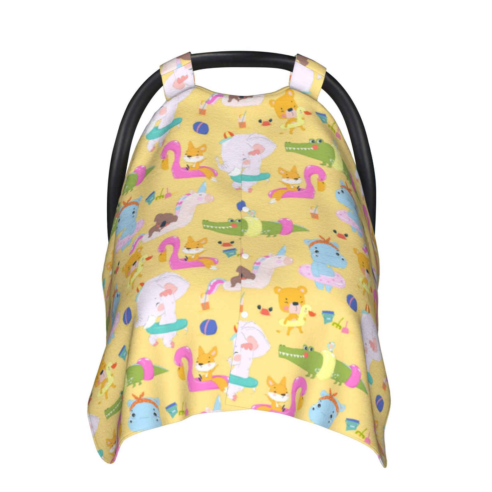 Naloa Summer Animals Baby Car Seat Cover, Breathable Baby Carrier Cover, Multiuse Baby Carrier Cover & Nursing Breastfeeding Cover
