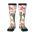 thumbnail image 1 of Naloa Summer Cactus With Blooming Thigh High Socks Extra Long Stretchy Sock Women Over Knee High Opaque Stocking Daily Wear, 1 of 6