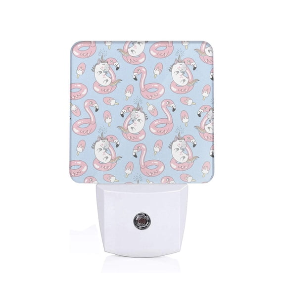 Naloa Summer Cute Unicorns Night Lights Plug into Wall, Dusk to Dawn Sensor Warm White Led Night Light 0.5W, Nightlight suit for Adults, Bedroom, Bathroom, Hallway, Kitchen