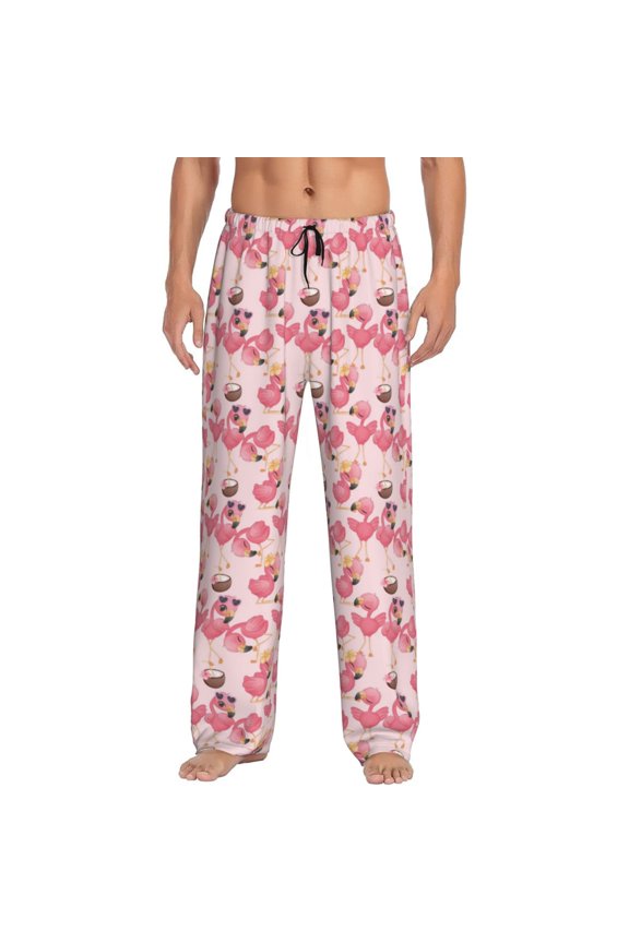 Summer Flamingo Pajama Pants Men, PJ Bottoms, Sleep & Lounge Pants-XX-Large
