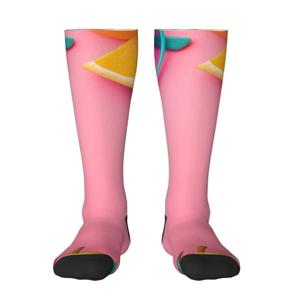 Naloa Summer Fruits And Sunglasses Knee Socks, High Socks Long Stretchy Sock Women Knee High Stocking, Long Socks for Women