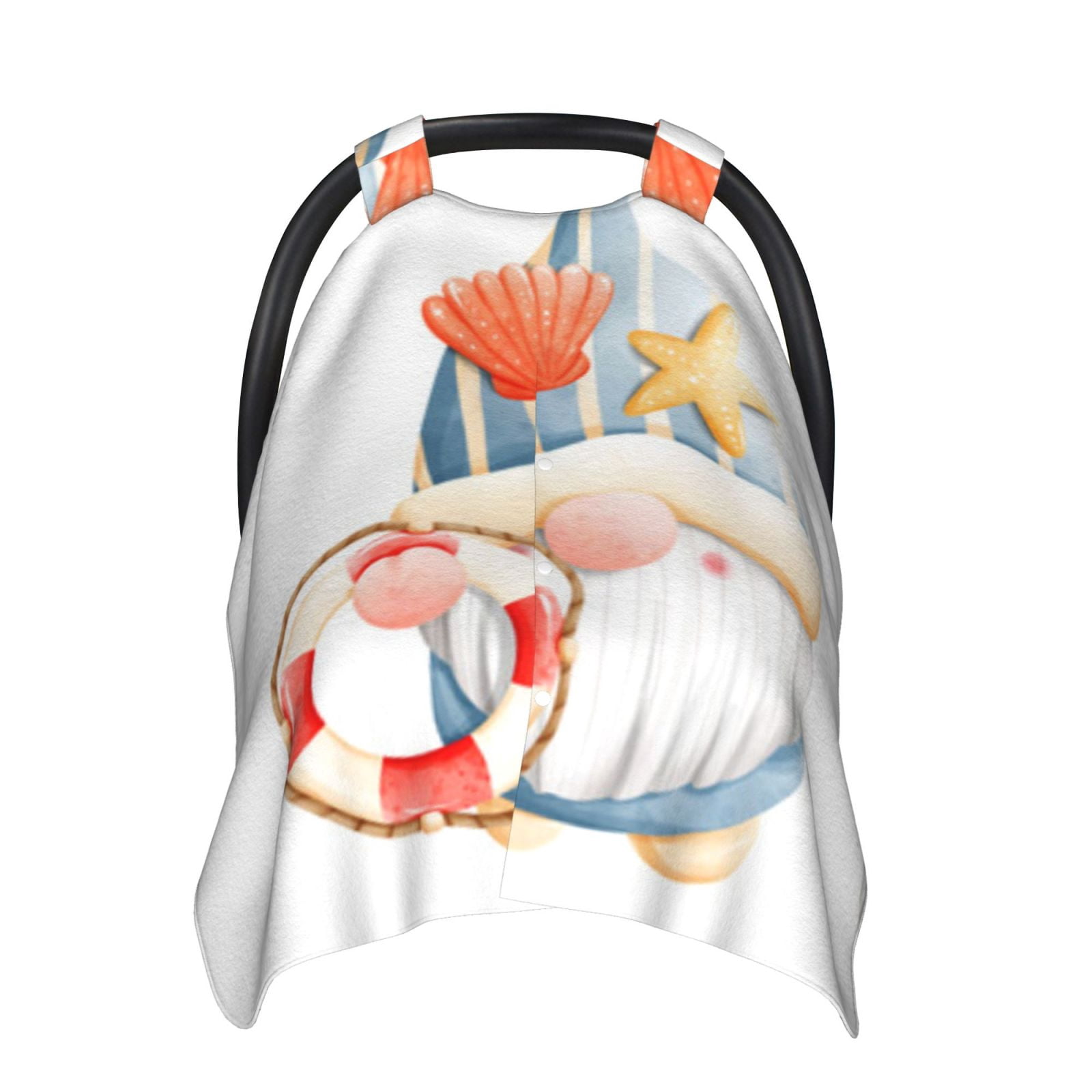 Naloa Summer Gnome Baby Car Seat Cover, Breathable Baby Carrier Cover, Multiuse Baby Carrier Cover & Nursing Breastfeeding Cover