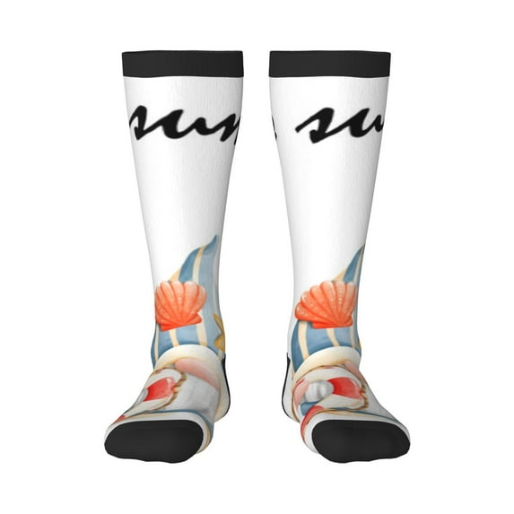 Naloa Summer Gnome Thigh High Socks Extra Long Stretchy Sock Women Over Knee High Opaque Stocking Daily Wear